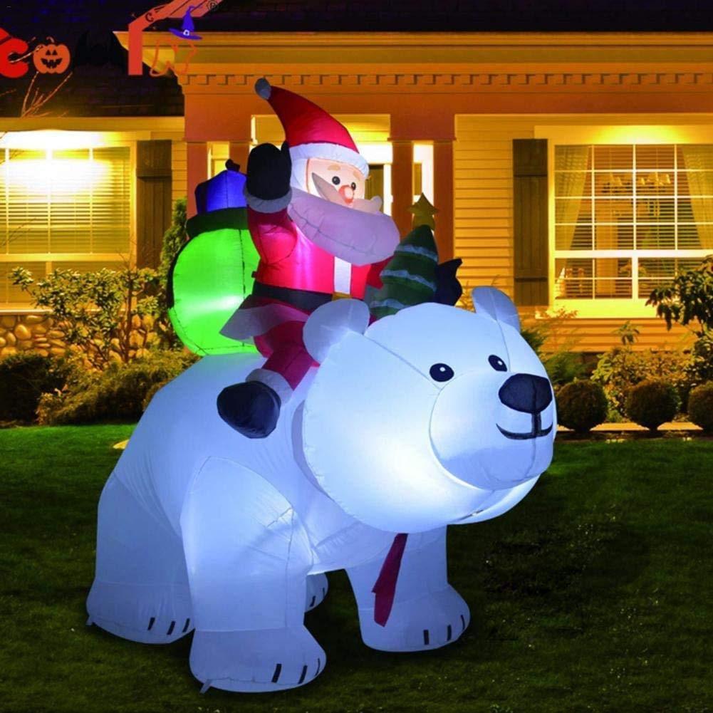Santa Claus Riding Polar Bear 2M Christmas Inflatable
