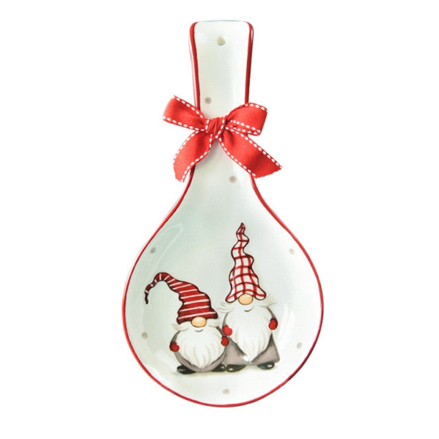 Nordic rectangular Christmas Gift ceramic flat plate