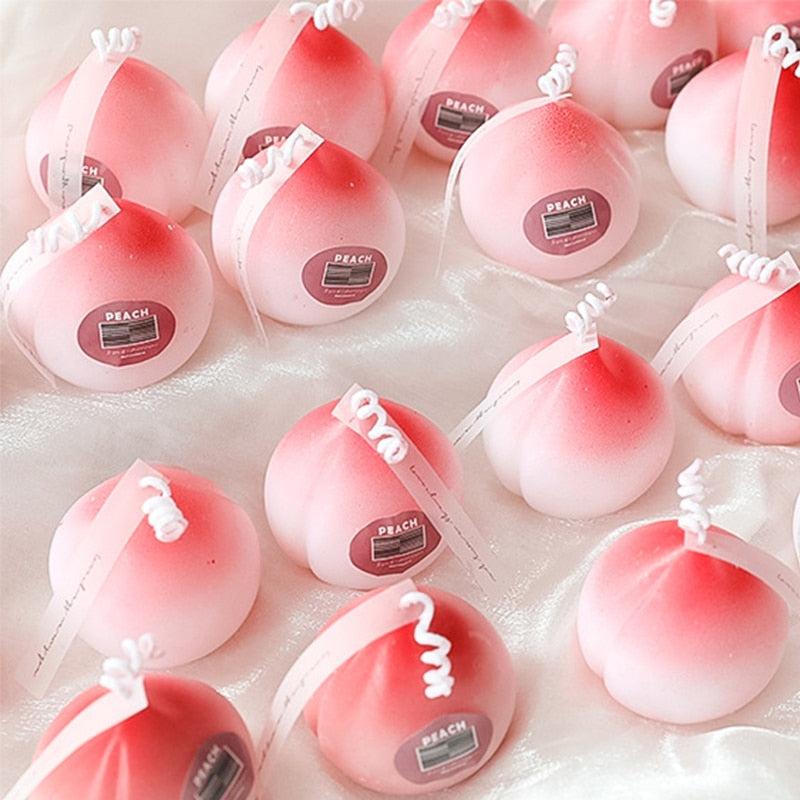 Artificial Romantic Peach Candles