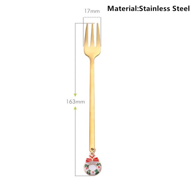 New Year Xmas Spoons Metal Merry Christmas