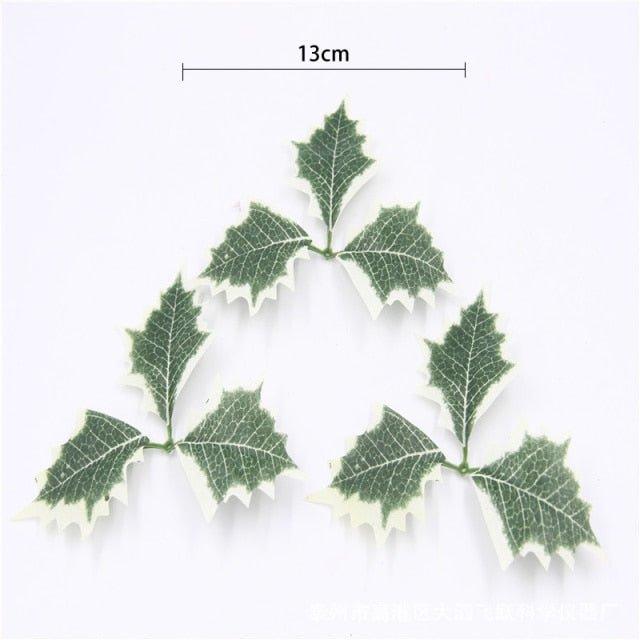 10-Piece Artificial Holly Leaf & Berry Picks