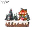 Rotating Lighted Christmas Snow-Scene Music Decorations