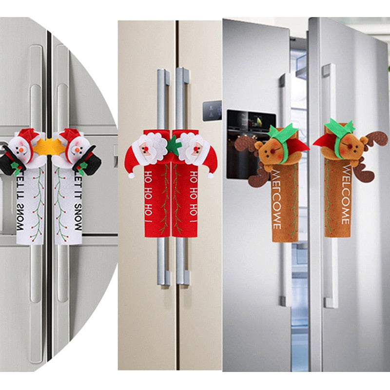 Christmas Fridge Handle Covers Santa Claus