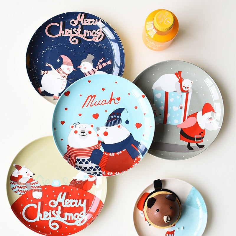 Hand-painted Christmas Ceramic Plate