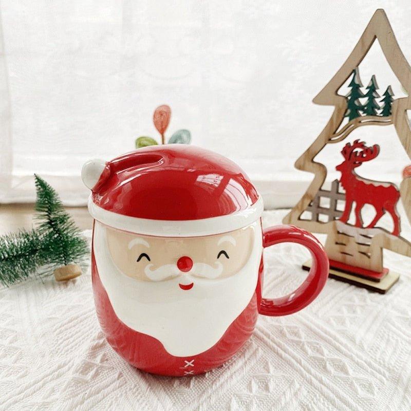 Cartoon Santa Claus Ceramic Coffee Mug, Travel Cup, Insulated, Dishwasher & Microwave Safe