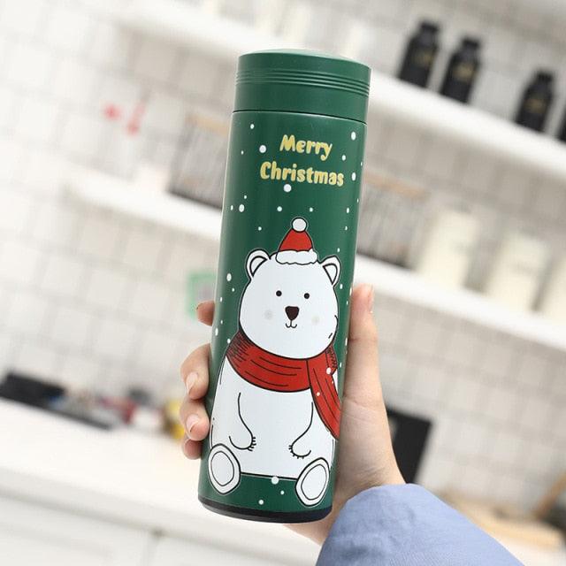 Christmas Themed Stainless Steel Thermos Mug