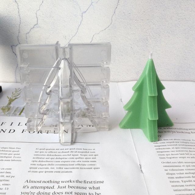 DIY 3D Christmas Tree Plastic Acrylic Candle Making Mold