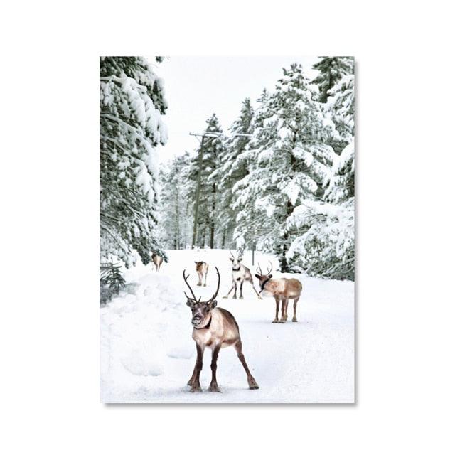 Winter Wonderland Poster Christmas Style Wall Art Canvas Painting