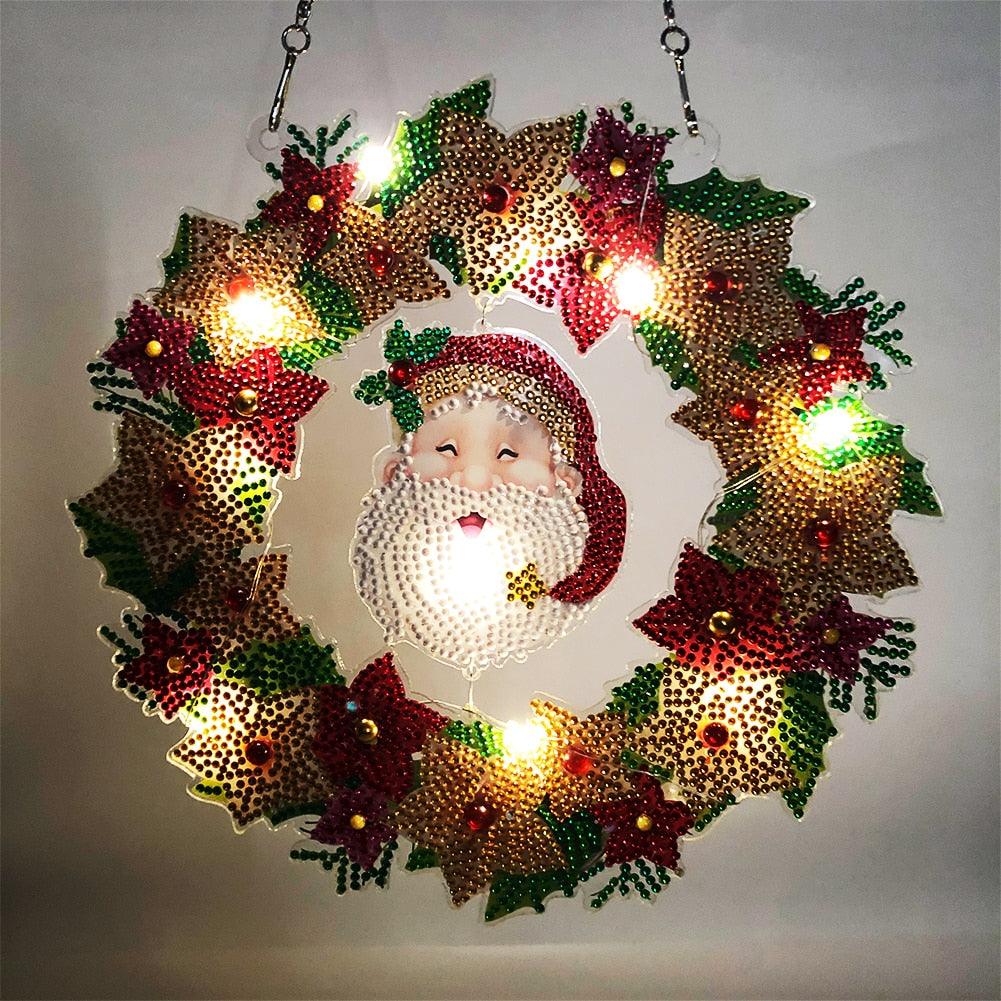DIY Diamond Painting Wreath with LED Light