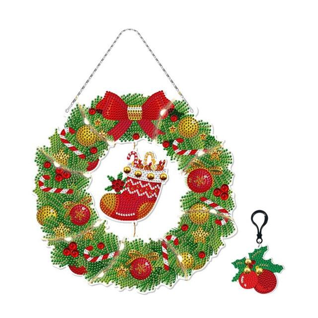 DIY Diamond Painting Wreath with LED Light
