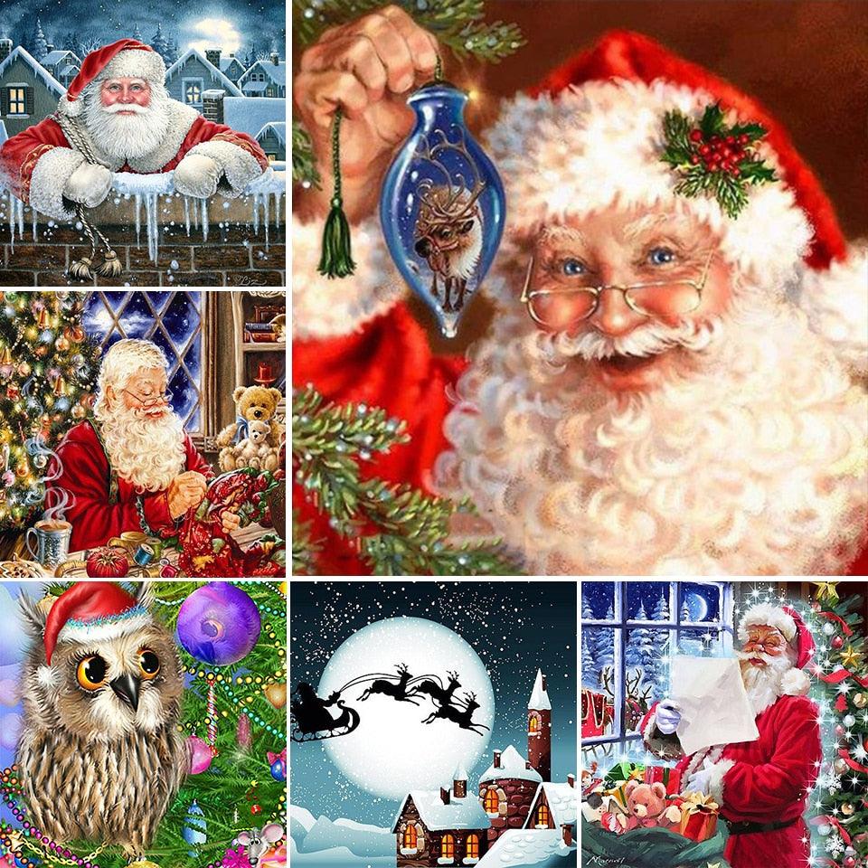 DIY Diamond Painting Santa Claus Owl Cross Stitch Kit Full