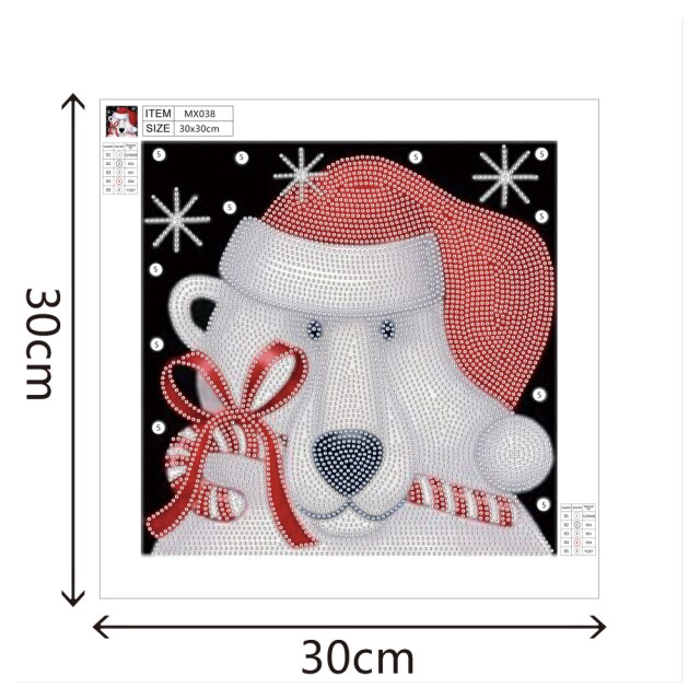 Dog in Santa Dress Rhinestone Mosaic Diamond Embroidery Painting Kit