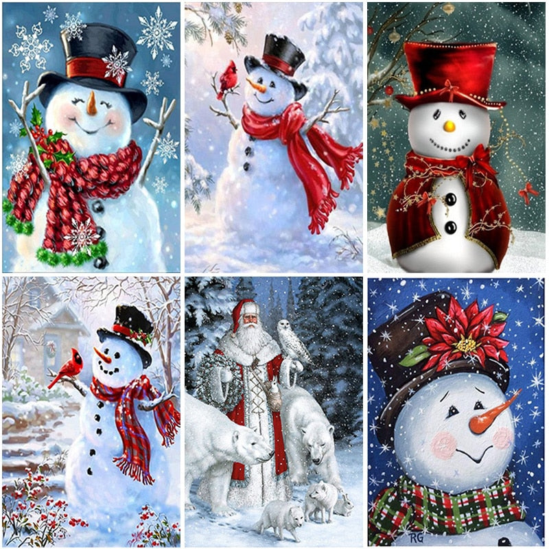 Cross Stitch Full Round Drill Santa Claus Mosaic Diamond Embroidery Painting