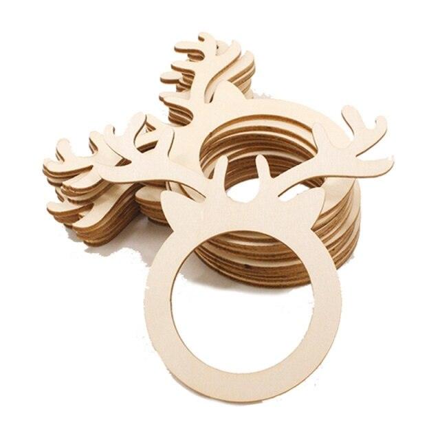 Wooden Christmas Elk Napkin Ring