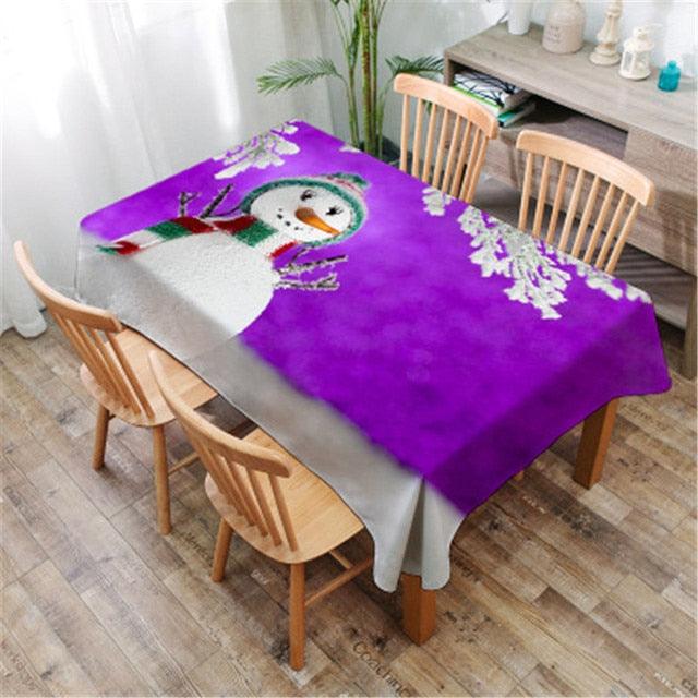 Christmas Printed Decorative Linen Tablecloth Oilproof Thick