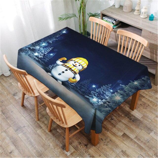 Christmas Printed Decorative Linen Tablecloth Oilproof Thick