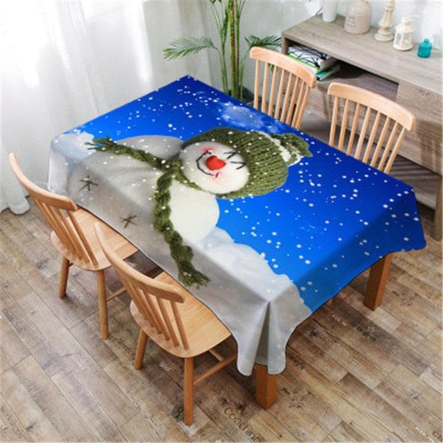 Christmas Printed Decorative Linen Tablecloth Oilproof Thick