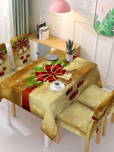 Polyester Rectangular Decoration Dining Table Santa Cover