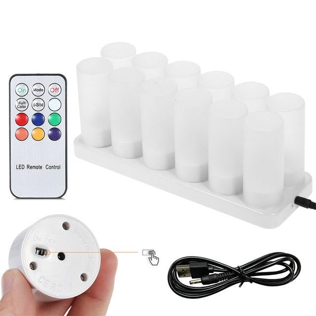 Colorful Led Candle Rechargeable Candle Light