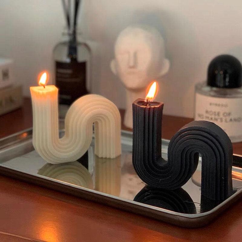 Geometry Unique Candle Wave S Shape