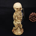 Hear-No See-No Speak-No Evil Skull Statue