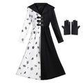 Cruella Cosplay Costume Children Scary Outfit
