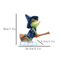 NORTHEUINS Resin Magic Witch Broom Frog Figurines
