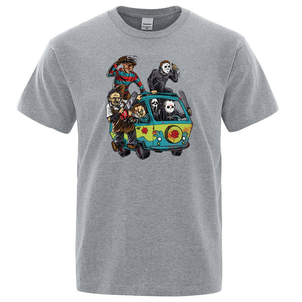 Horror Movie Theme Park Jason Clown Saw  T-Shirt
