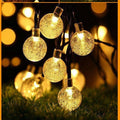Solar String Lights Outdoor Multicolor Crystal Globe Bulbs