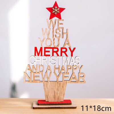 Wooden Christmas tree desk decoration