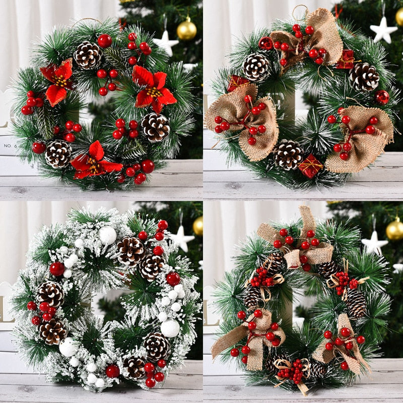 Christmas Wreath Artificial Pinecone Red Berry
