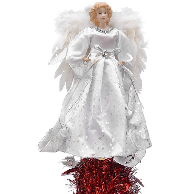 White Angel White Lighted Tree Topper Christmas Treetop