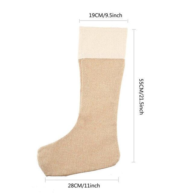 Large Burlap Christmas Stocking