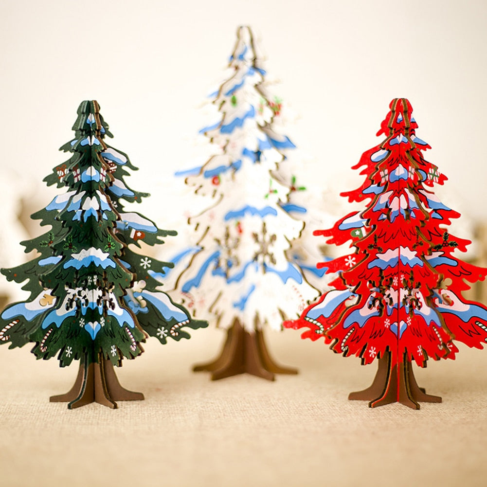 Wooden Christmas Tree Tabletop for Home Xmas