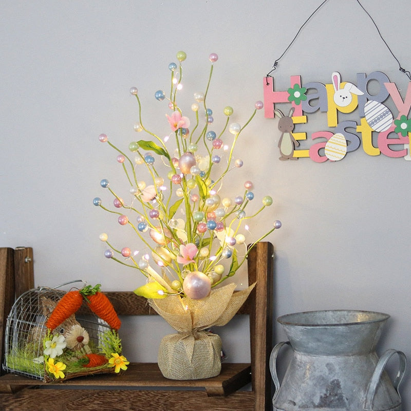 Easter Artificial Tree Egg Decor Led String Light