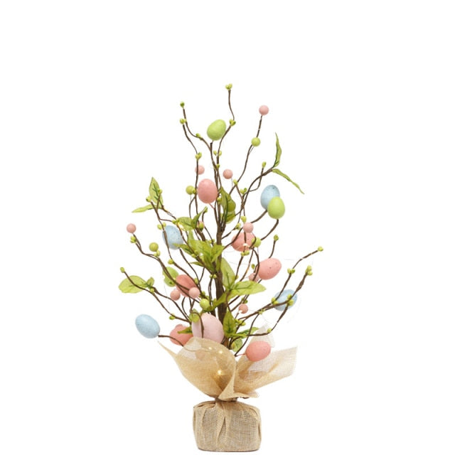Easter Artificial Tree Egg Decor Led String Light