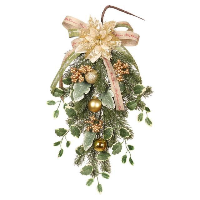 Artificial Teardrop Christmas Wreath | Unique Holiday Décor