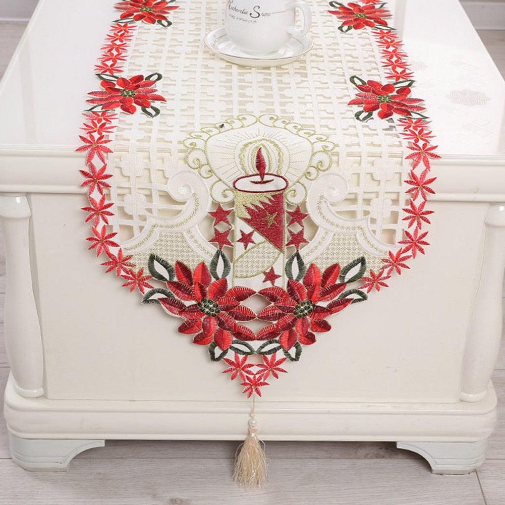 Vintage Embroidered Christmas Table Linens
