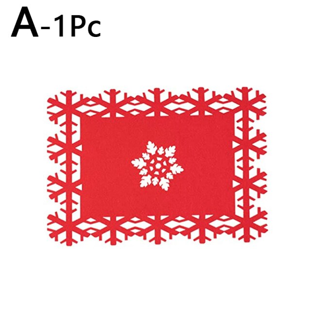 Christmas Table Place Mat And Coaster Red