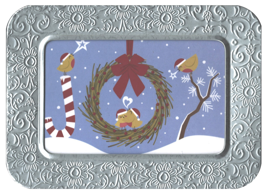 Embossed Notecards In Tin - Christmas Baubles