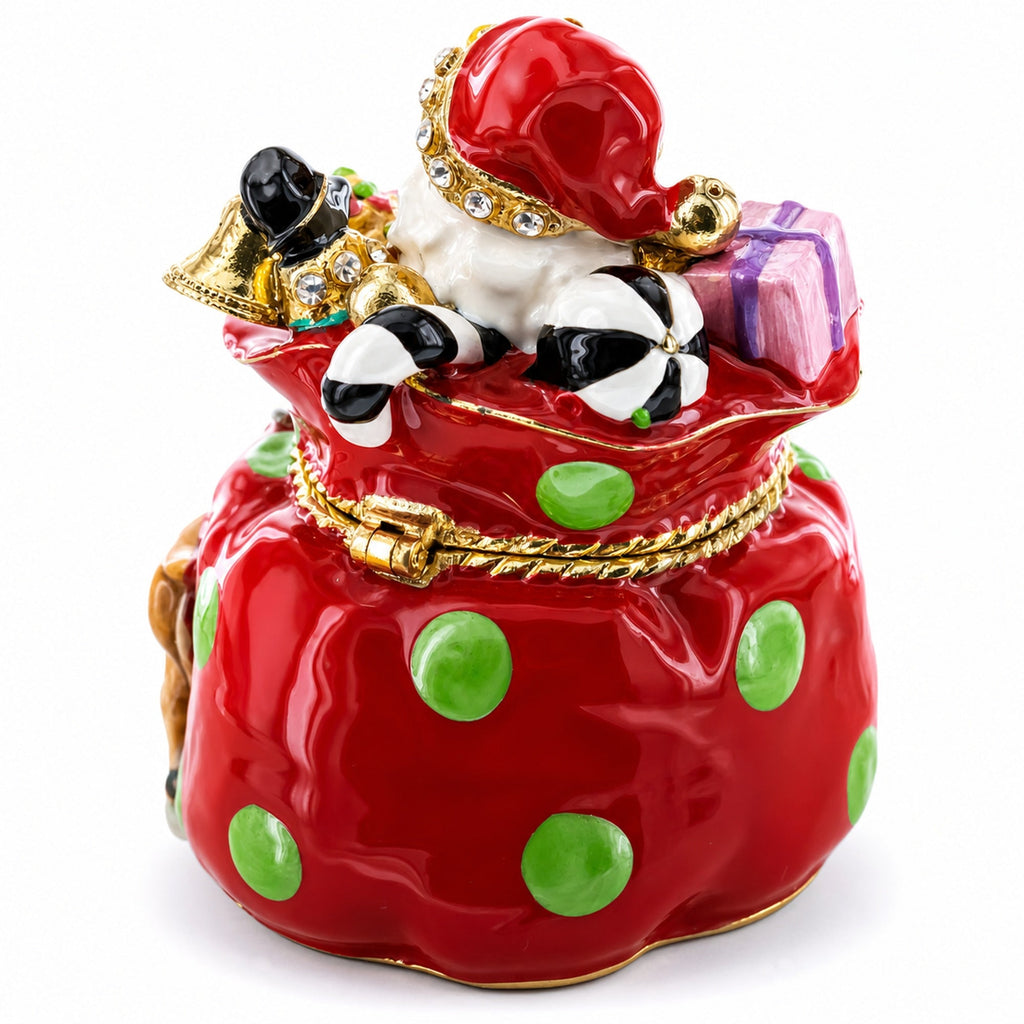 Santa in Gifts Bag Trinket Box Figurine