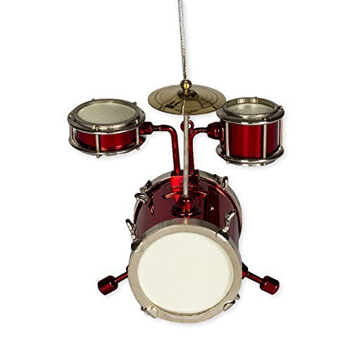 Drum Set Ornament - Red - 3.5 Inch