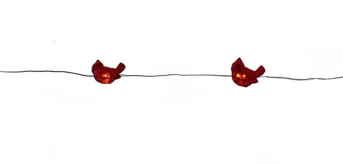 20-Light Battery-Operated LED String Lights - Cardinals