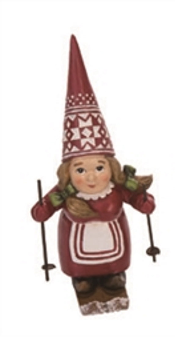Nordic Gnome Figurine - Holding Skis