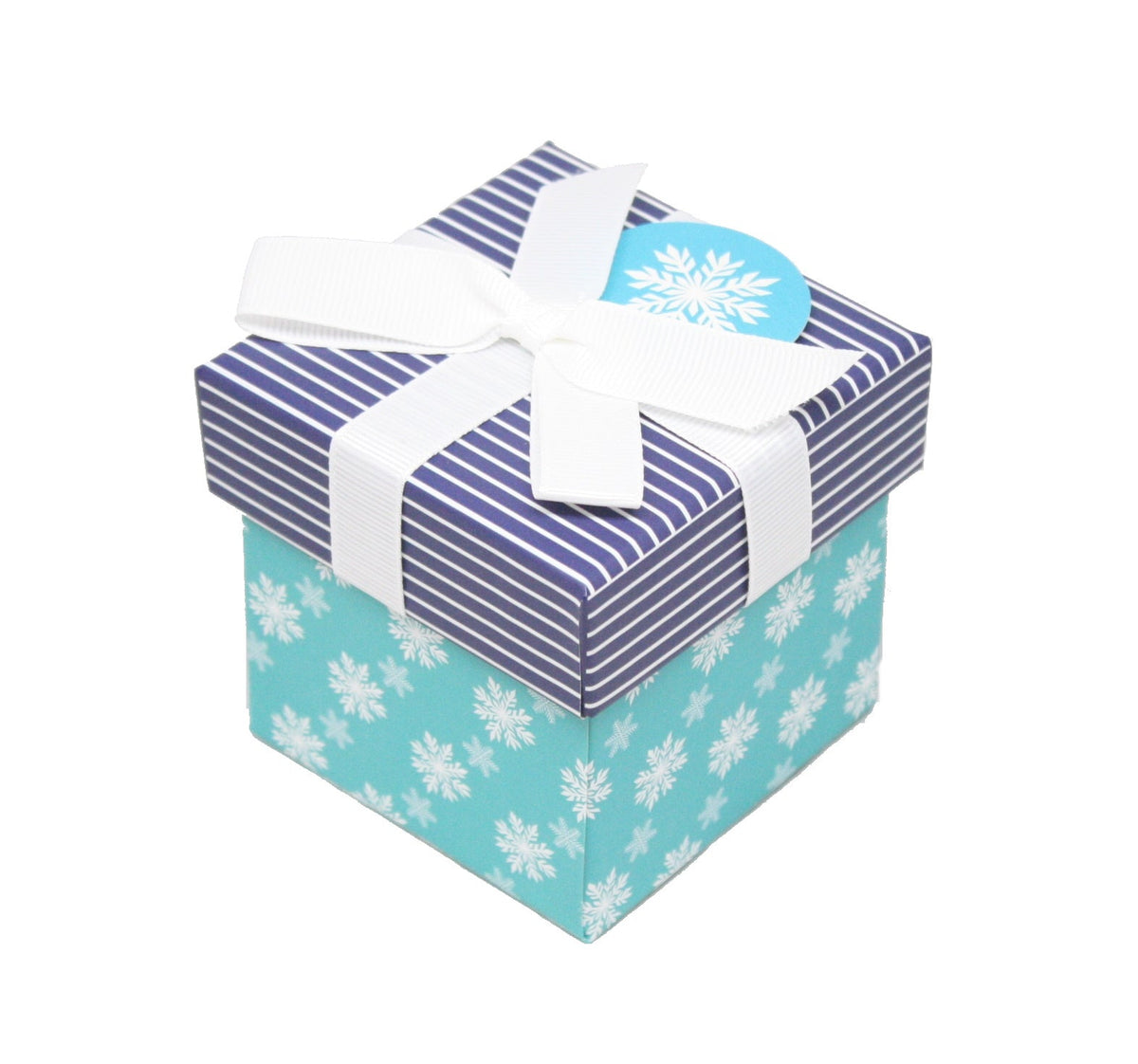 Gift Box Cube for Gift Cards - 3" x 3" - Snowflake