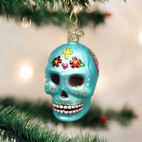 Day of the Dead Glass Ornament
