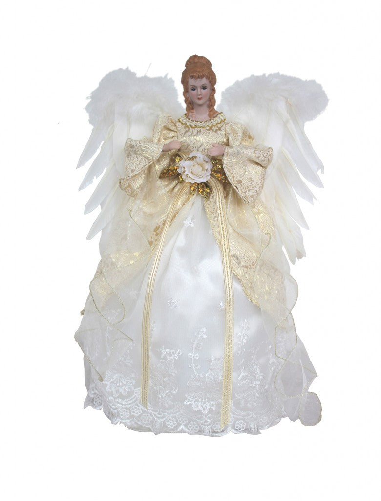White Lace Angel 16 inch Tree Topper