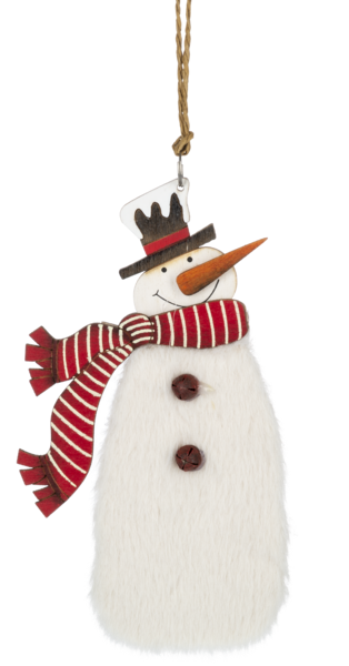 Fuzzy Snowman Ornament -