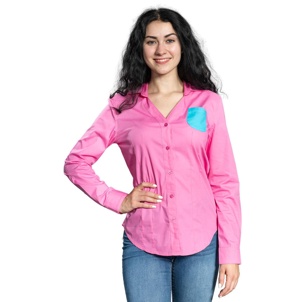 Ramona Pilgrim Movie Halloween Cosplay Costume Pink Blue Pocket Top
