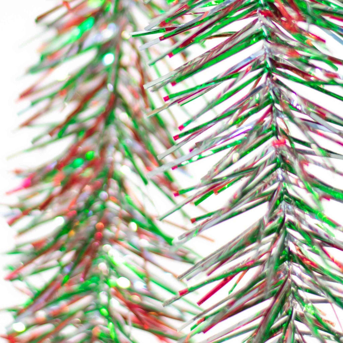 Red, Green, and Silver Tinsel Garland